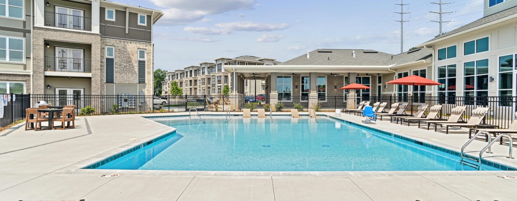 pool with lounge chairs