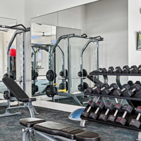 State-of-the-art amenities gym with exercise equipment